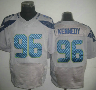 Nike Seattle Seahawks #96 Cortez Kennedy Grey Elite Jersey