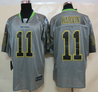 Nike Seattle Seahawks 11 Percy Harvin Lights Out Grey Elite Jerseys