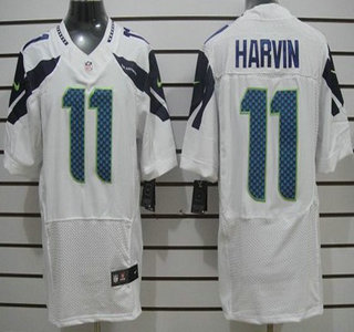 Nike Seattle Seahawks 11 Percy Harvin White Elite Jersey
