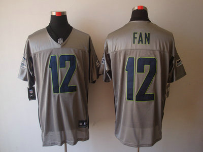 Nike Seattle Seahawks 12 Fan Gray Elite Jersey
