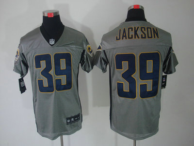 Nike St. Louis Rams 39 Steven Jackson Gray Elite Jersey
