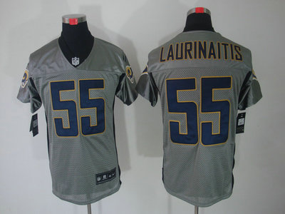 Nike St. Louis Rams 55 James Laurinaitis Gray Elite Jersey