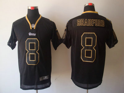 Nike St. Louis Rams 8 Sam Bradford Lights Out Black Elite Jersey