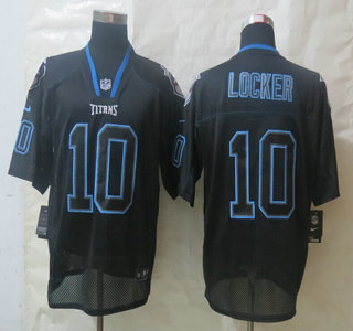 Nike Tennessee Titans #10 Jake Locker Lights Out Black Elite Jersey