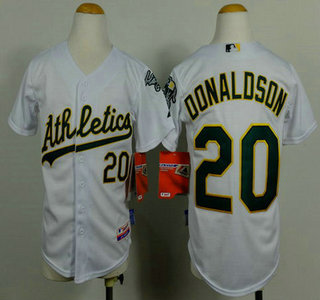 Oakland Athletics #20 Josh Donaldson White Kids Jersey
