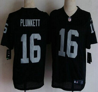 Oakland Raiders #16 Jim Plunkett Black Elite Jersey