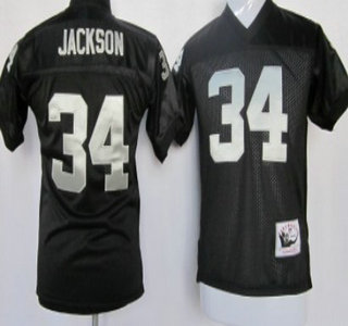 Oakland Raiders #34 Bo Jackson Black Throwback Kids Jersey