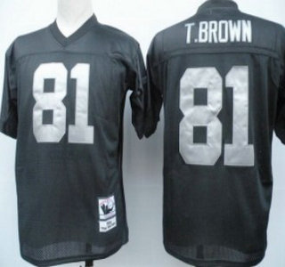 Oakland Raiders #81 Tim Brown Black Throwback Kids Jersey