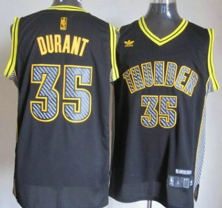 Oklahoma City Thunder 35 Kevin Durant Black Electricity Fashion Jersey