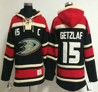 Old Time Hockey Anaheim Ducks #15 Ryan Getzlaf Black Hoody
