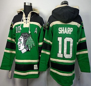 Old Time Hockey Chicago Blackhawks #10 Patrick Sharp Green Hoody