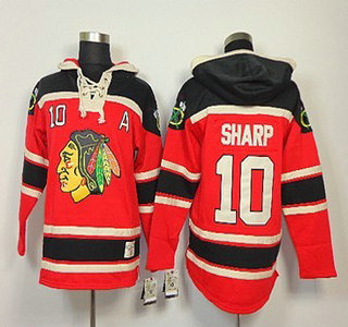Old Time Hockey Chicago Blackhawks #10 Patrick Sharp Red Hoody