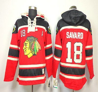 Old Time Hockey Chicago Blackhawks #18 Denis Savard Red Hoody