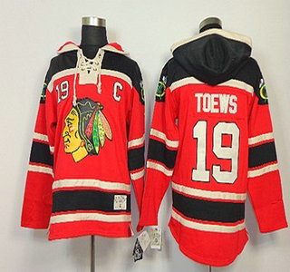 Old Time Hockey Chicago Blackhawks #19 Jonathan Toews Red Hoody