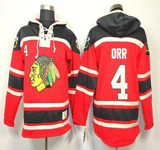 Old Time Hockey Chicago Blackhawks #4 Bobby Orr Red Hoody