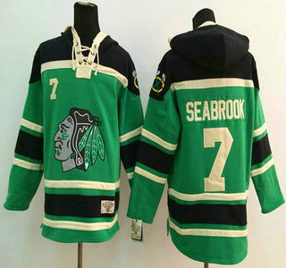Old Time Hockey Chicago Blackhawks #7 Brent Seabrook Green Hoody