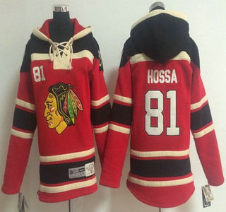 Old Time Hockey Chicago Blackhawks #81 Marian Hossa Red Kids Hoody