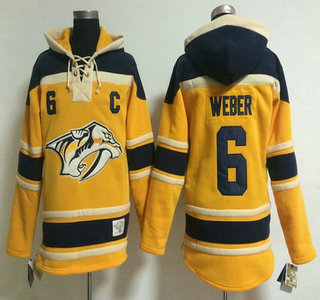 Old Time Hockey Nashville Predators #6 Shea Weber Yellow Hoody