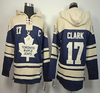 Old Time Hockey Toronto Maple Leafs #17 Wendel Clark Navy Blue Hoody