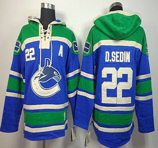Old Time Hockey Vancouver Canucks #22 Daniel Sedin Blue Hoody