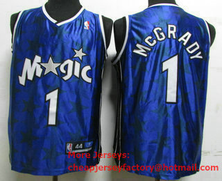 Orlando Magic #1 Tracy McGrady Blue All-Star Hardwood Classics Soul Swingman Throwback Jersey