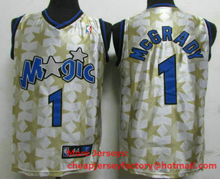 Orlando Magic #1 Tracy McGrady White All-Star Hardwood Classics Soul Swingman Throwback Jersey