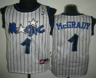 Orlando Magic #1 Tracy McGrady White Hardwood Classics Soul Swingman Throwback Jersey