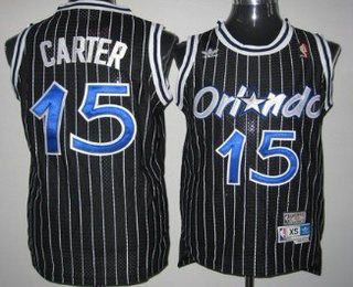 Orlando Magic #15 Vince Carter Black Hardwood Classics Soul Swingman Throwback Jersey