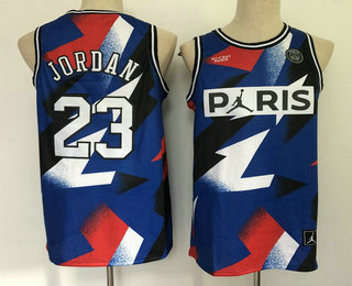 Paris Saint-Germain #23 Michael Jordan Blue Classic Fashion Jersey