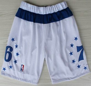 Philadelphia 76ers White NBA Shorts