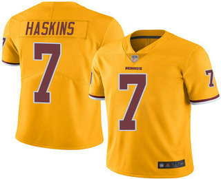 Redskins #7 Dwayne Haskins Gold Youth Stitched Football Limited Rush Jersey