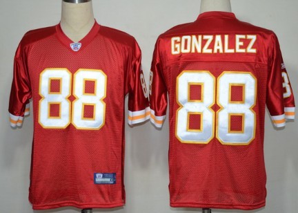 Reebok Kansas City Chiefs 88 Tony Gonzalez Red Jersey