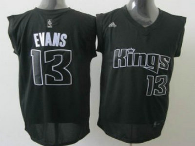 Sacramento Kings 13 EVANS Black Authentic Jersey
