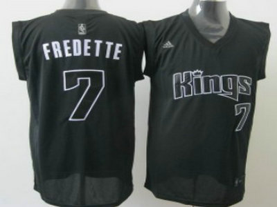 Sacramento Kings 7 Fredette Black Authentic Jersey