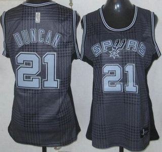 San Antonio Spurs #21 Tim Duncan Black Rhythm Fashion Revolution 30 Swingman Womens Jersey