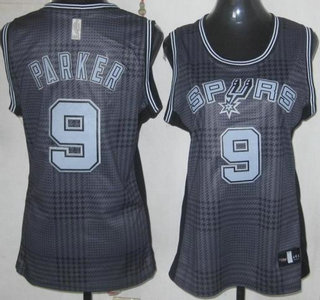 San Antonio Spurs #9 Tony Parker Black Rhythm Fashion Revolution 30 Swingman Womens Jersey