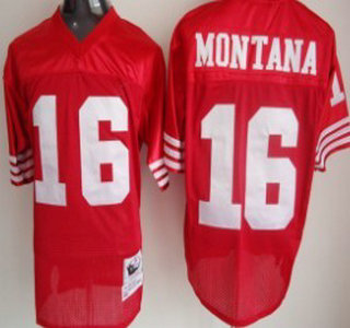 San Francisco 49ers #16 Joe Montana Red Throwback Kids Jersey