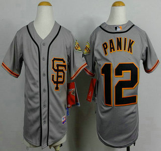 San Francisco Giants #12 Joe Panik Gray SF Kids Jersey