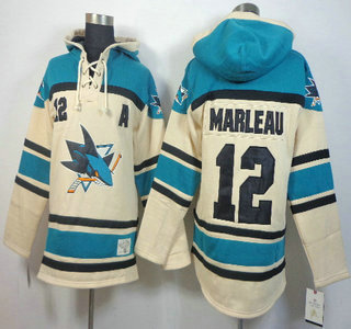 San Jose Sharks #12 Patrick Marleau With A Patch Cream Jersey