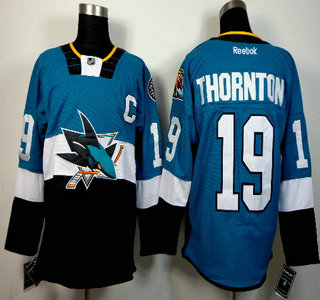 San Jose Sharks #19 Joe Thornton 2015 Stadium Series Blue With Black Jersey