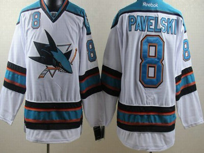 San Jose Sharks 8 Joe Pavelski White Jersey