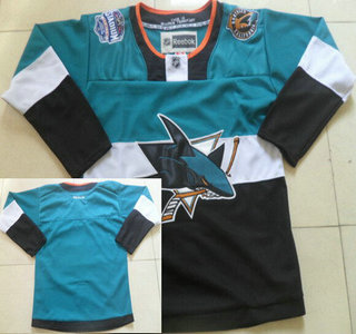 San Jose Sharks Blank 2015 Stadium Series Blue With Black Jersey