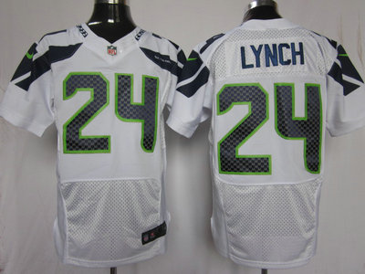 Seattle Seahawks 24 Marshawn Lynch White 2012 Nike NFL Elite Jersey