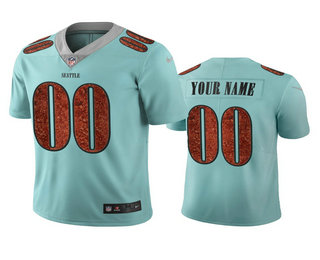 Seattle Seahawks Custom Light Blue City Edition Vapor Limited Jersey