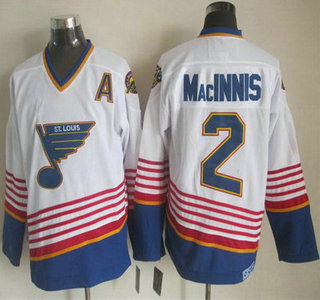 St. Louis Blues #2 Al MacInnis 1995 White Throwback CCM Jersey