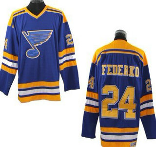 St. Louis Blues #24 Bernie Federko Blue Throwback CCM Jersey