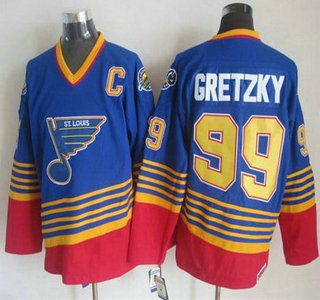 St. Louis Blues #99 Wayne Gretzky 1995 Blue Throwback CCM Jersey