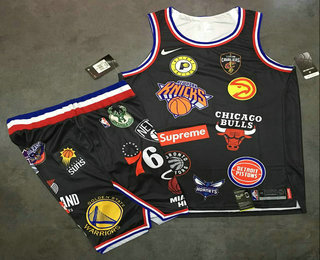 Supreme Nike 18ss NBA Teams Black Jersey With Shorts