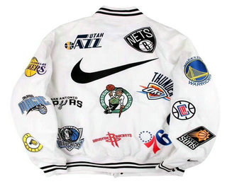 Supreme x Nike x NBA Logos White Stitched Basketball Hoodie