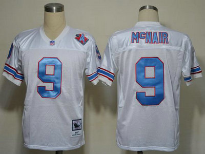 Tennessee Titans 9 Steve McNair White Throwback NFL Jerseys